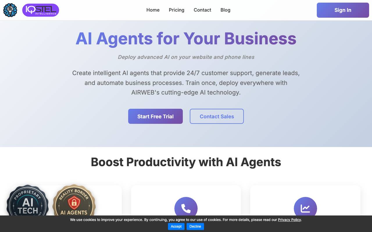 Airweb website preview