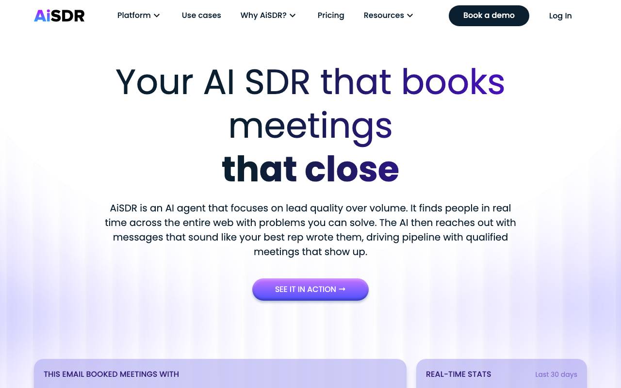 AiSDR website preview