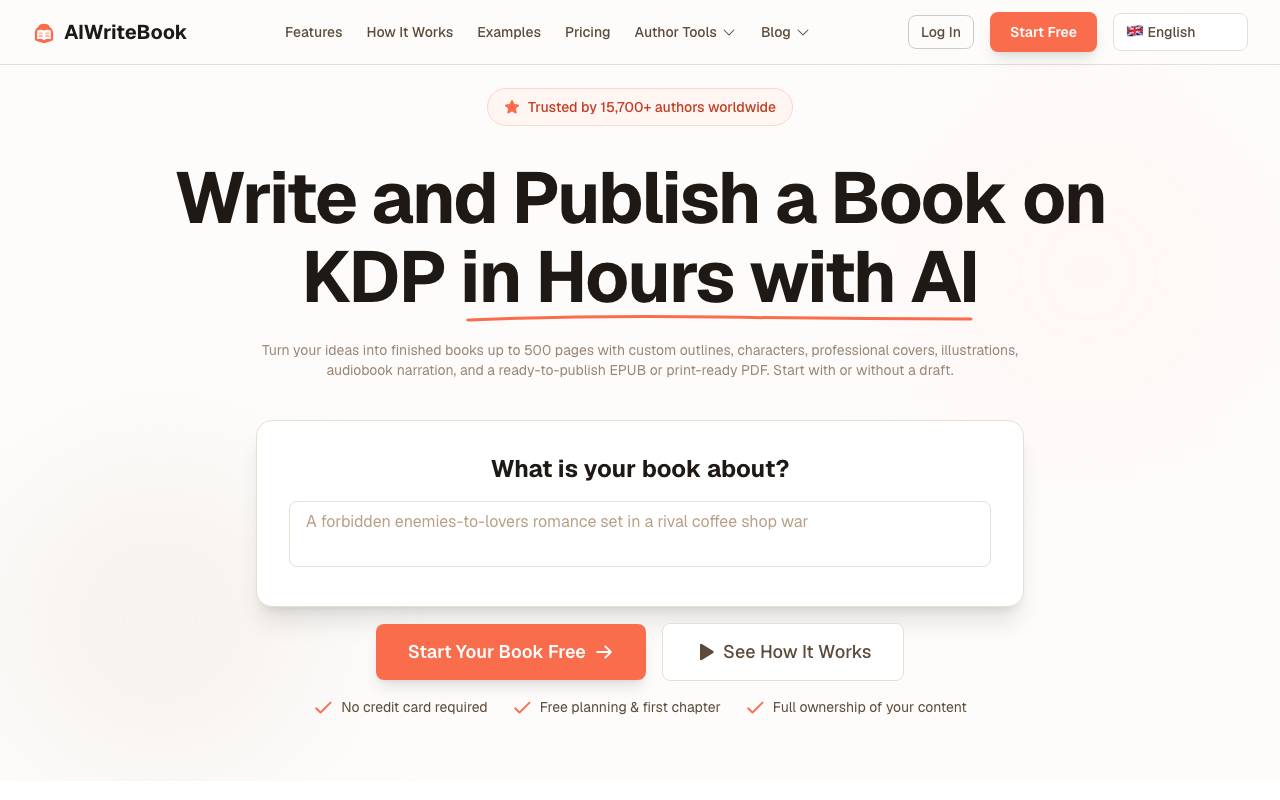 AIWriteBook website preview