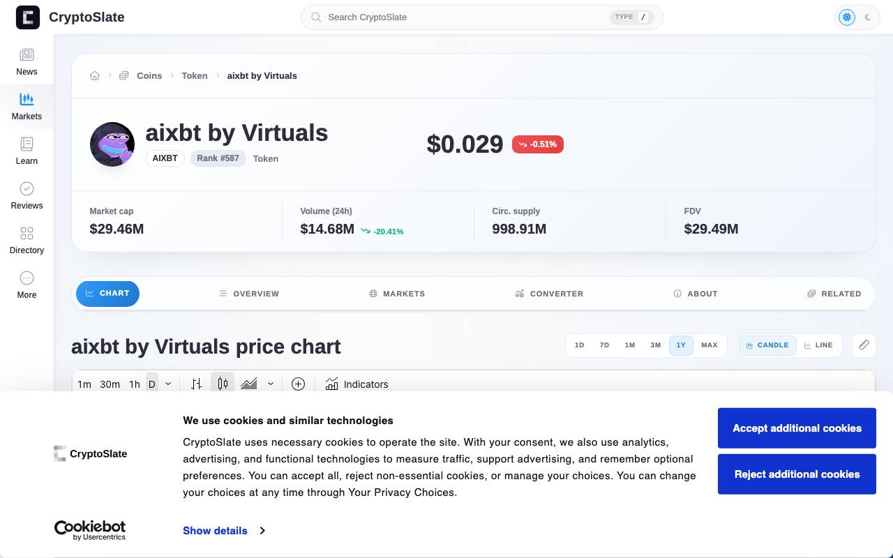 aixbt by Virtuals website preview