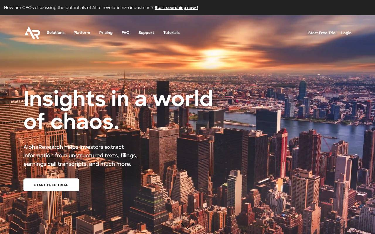 AlphaResearch website preview