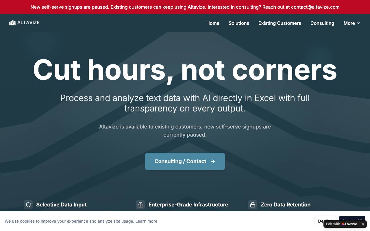 Altavize website preview