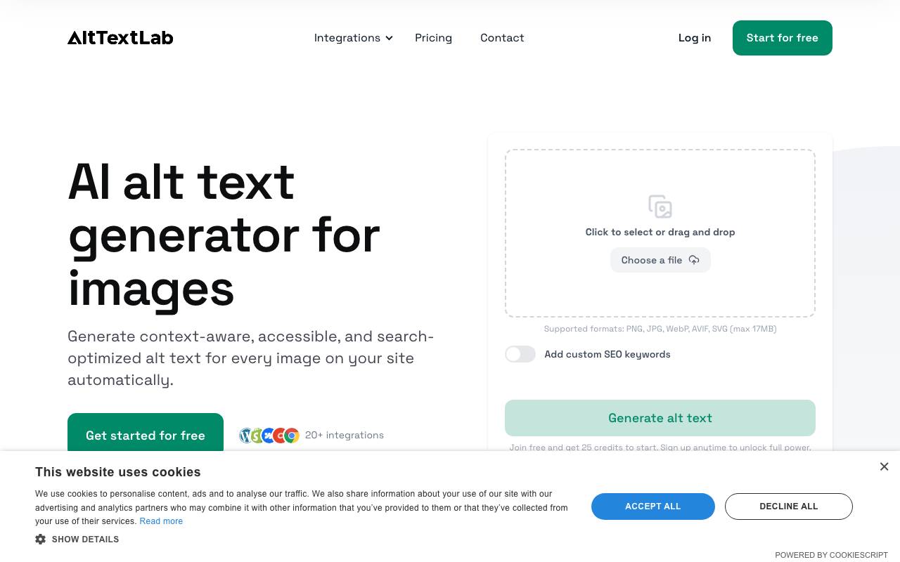 AltTextLab website preview