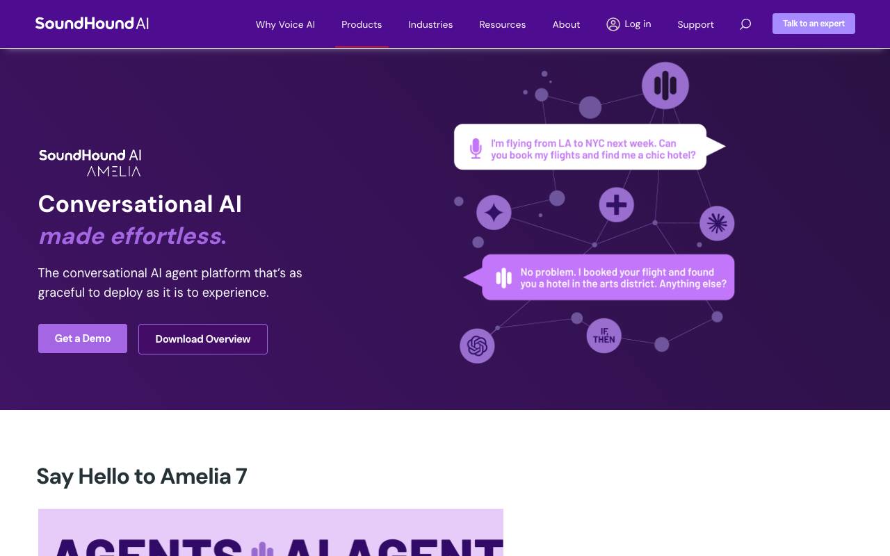 Amelia website preview