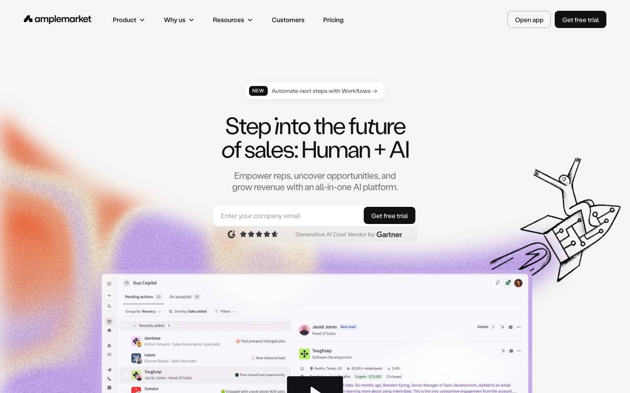 Amplemarket AI website preview