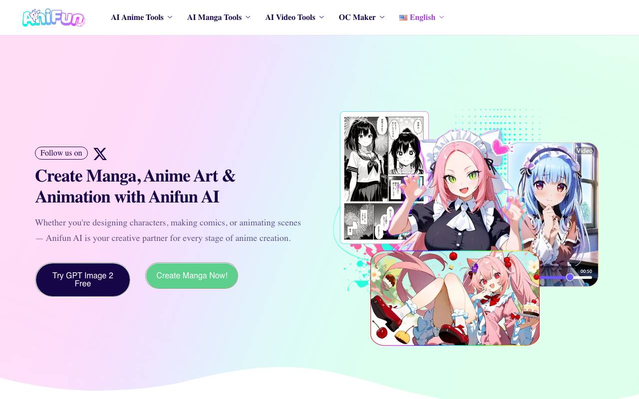 AniFun AI website preview
