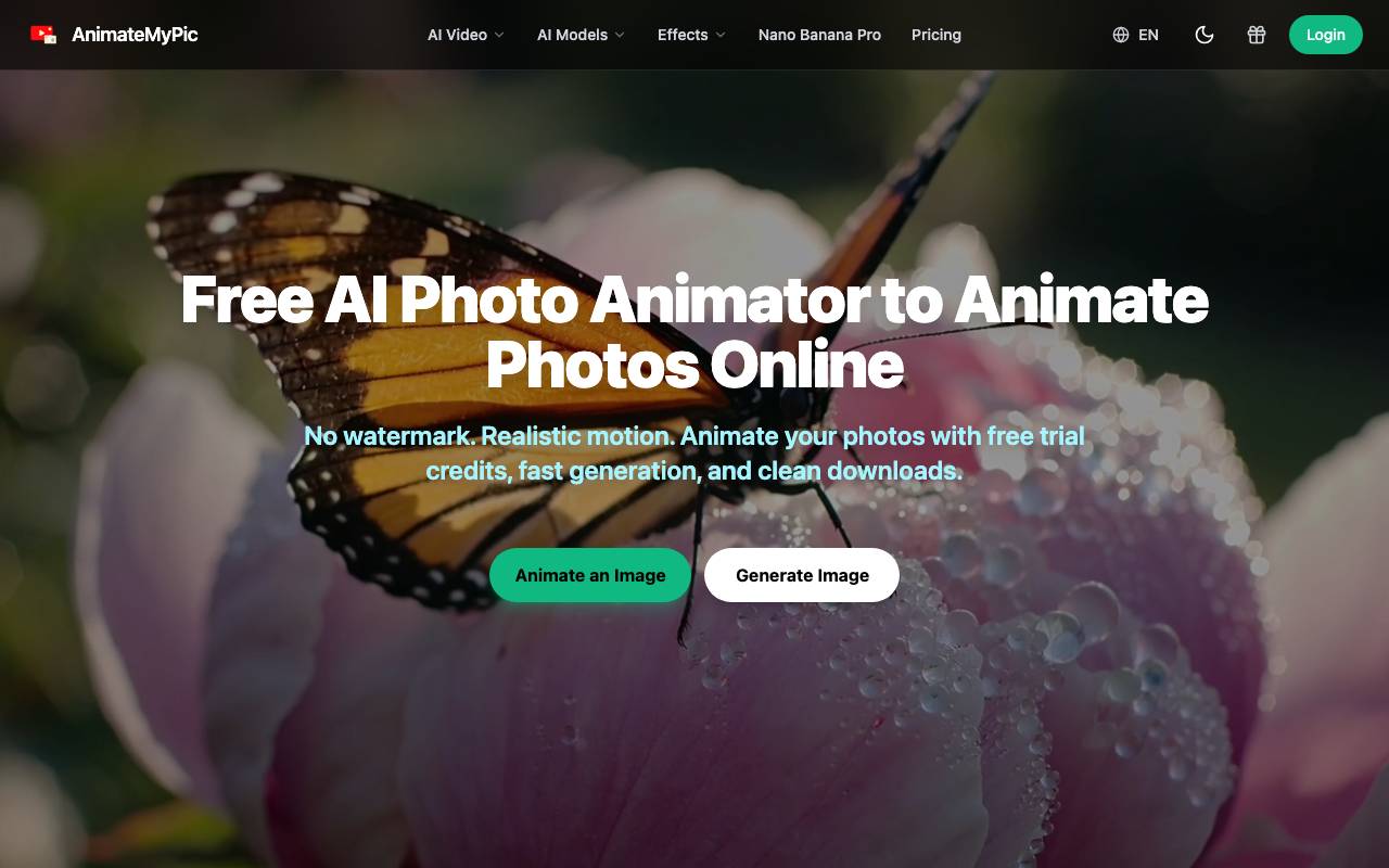 AnimateMyPic website preview