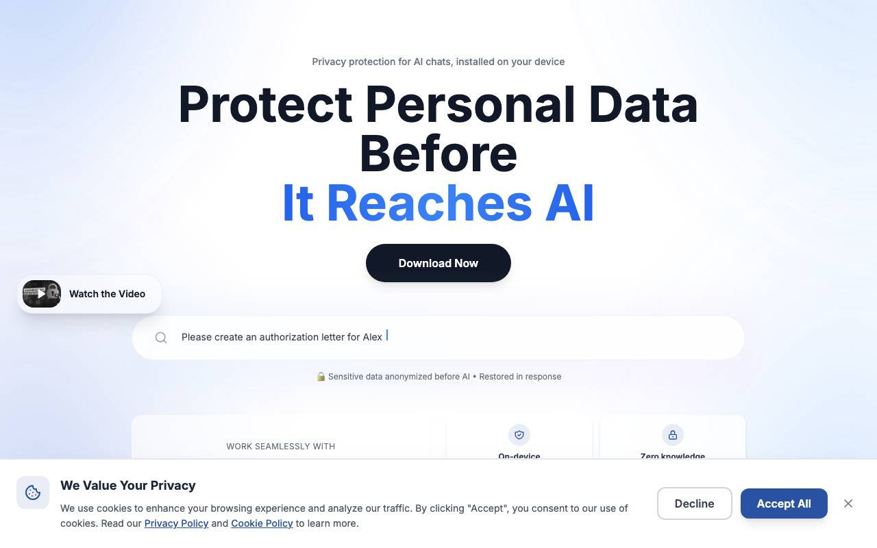 Anonymize360 website preview