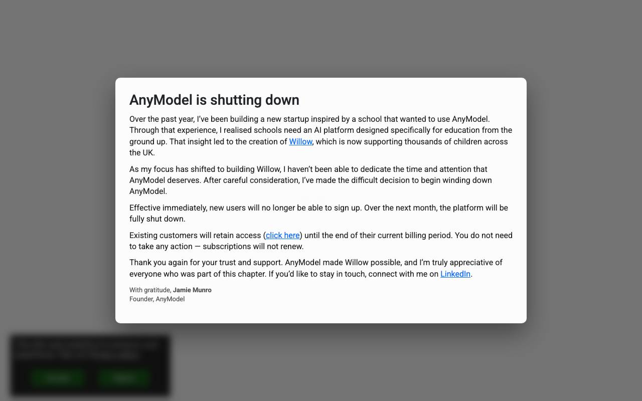 AnyModel website preview