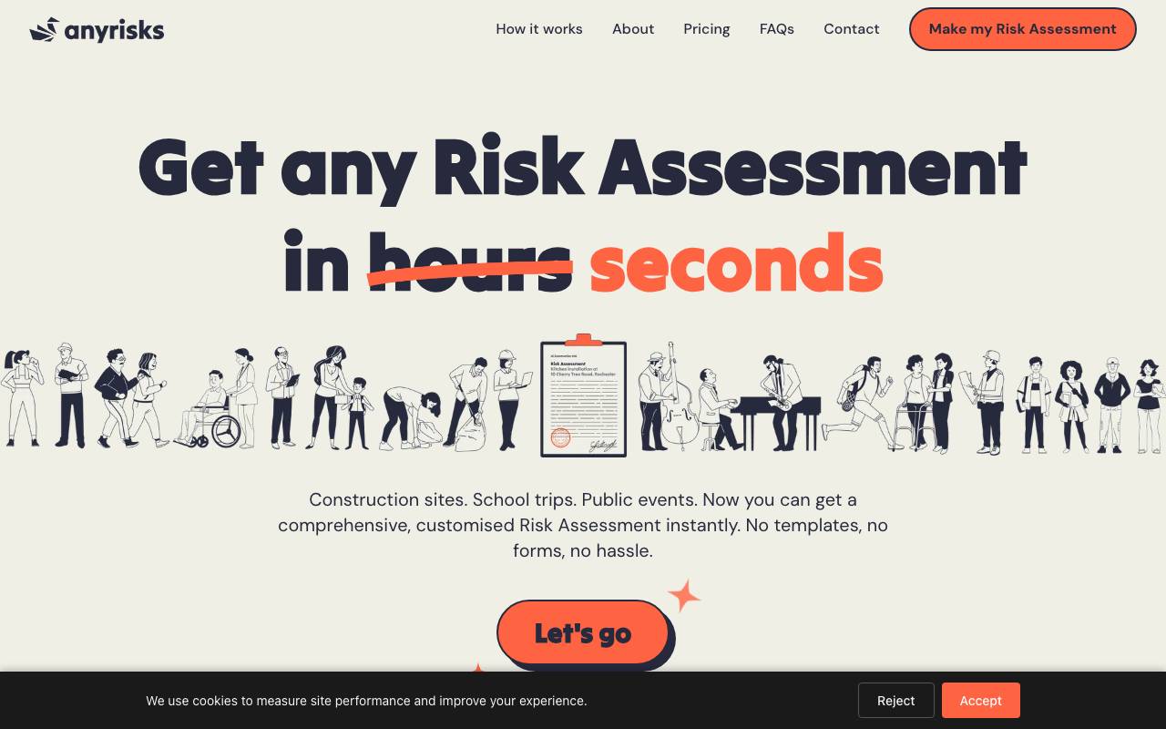 Anyrisks website preview