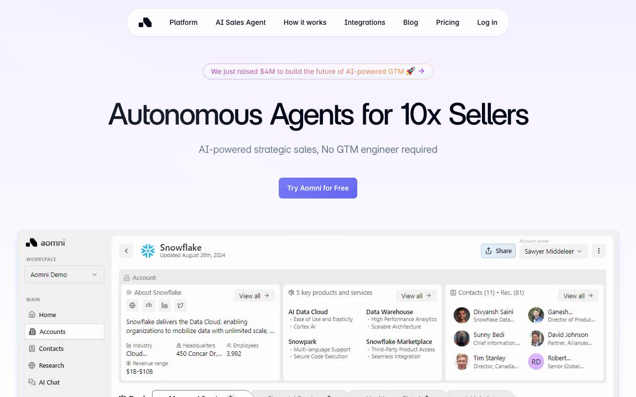 Aomni website preview
