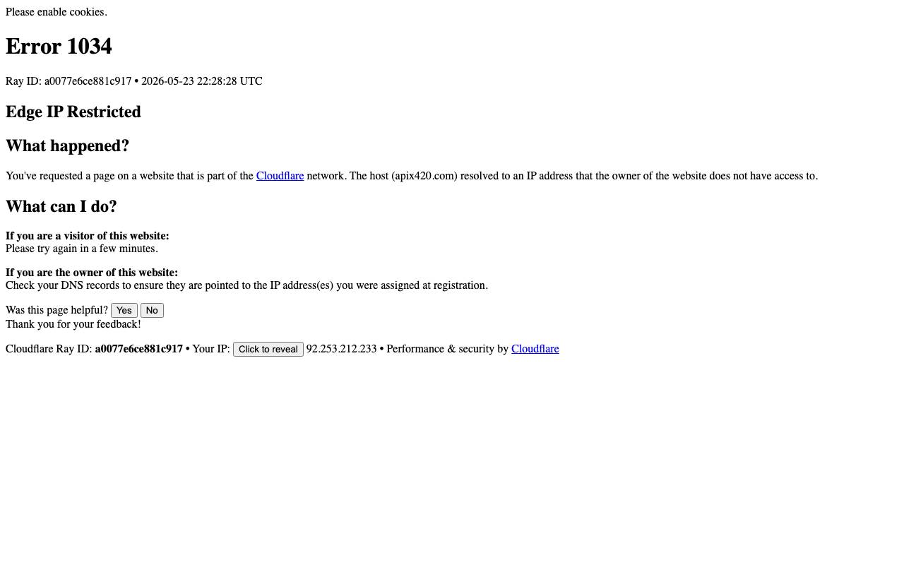 APIx420 website preview