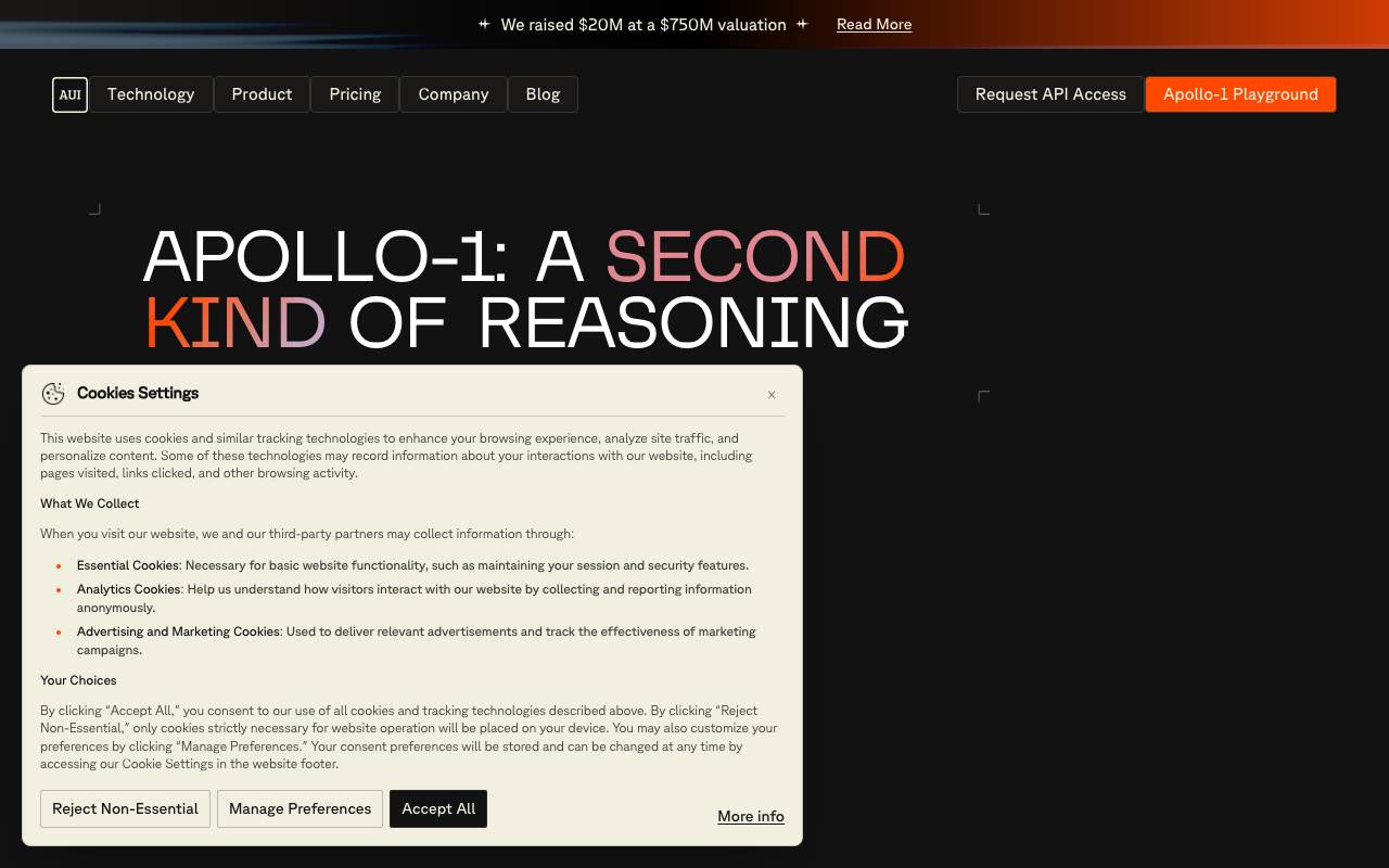 Apollo AI website preview