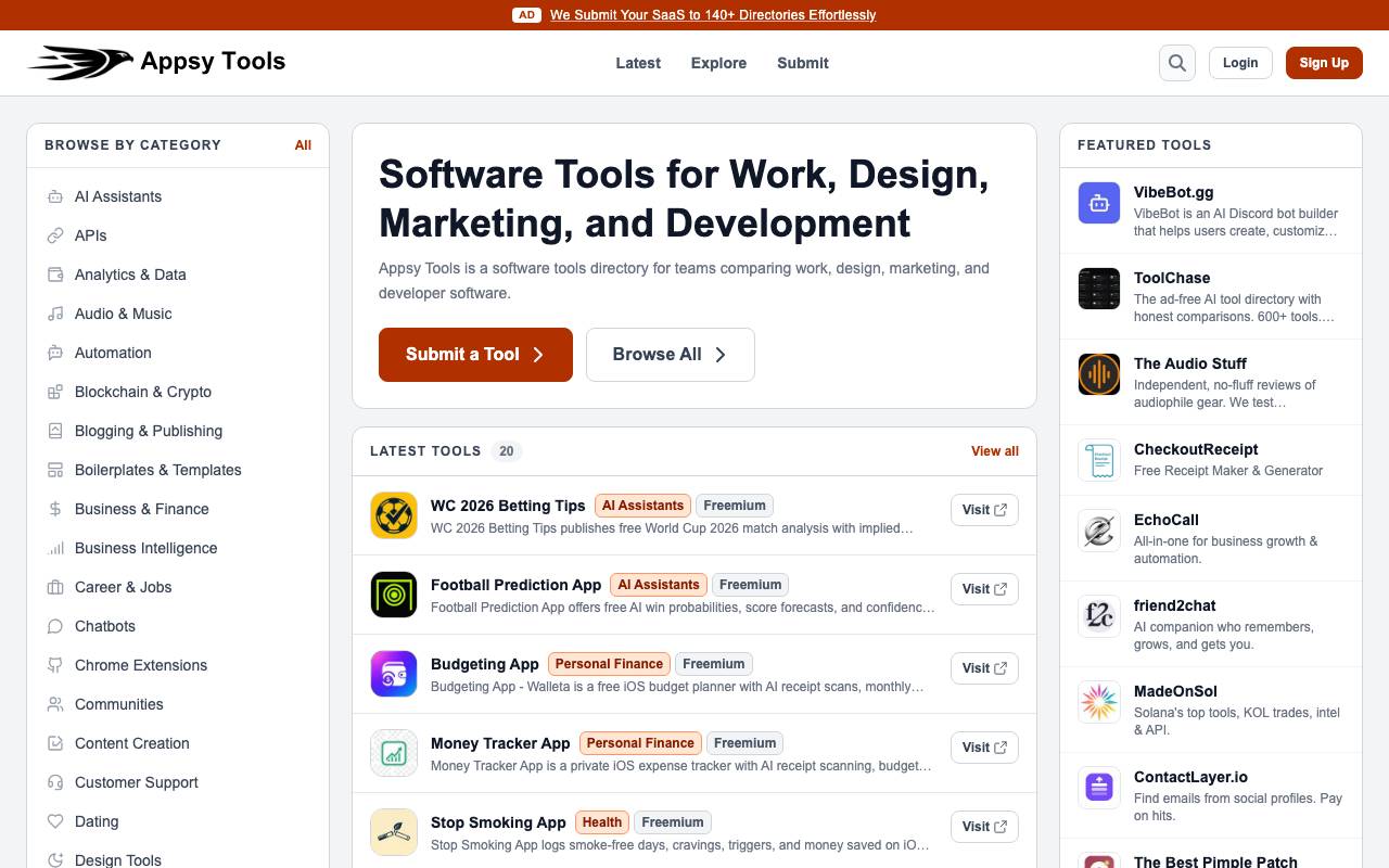 Appsy Tools website preview