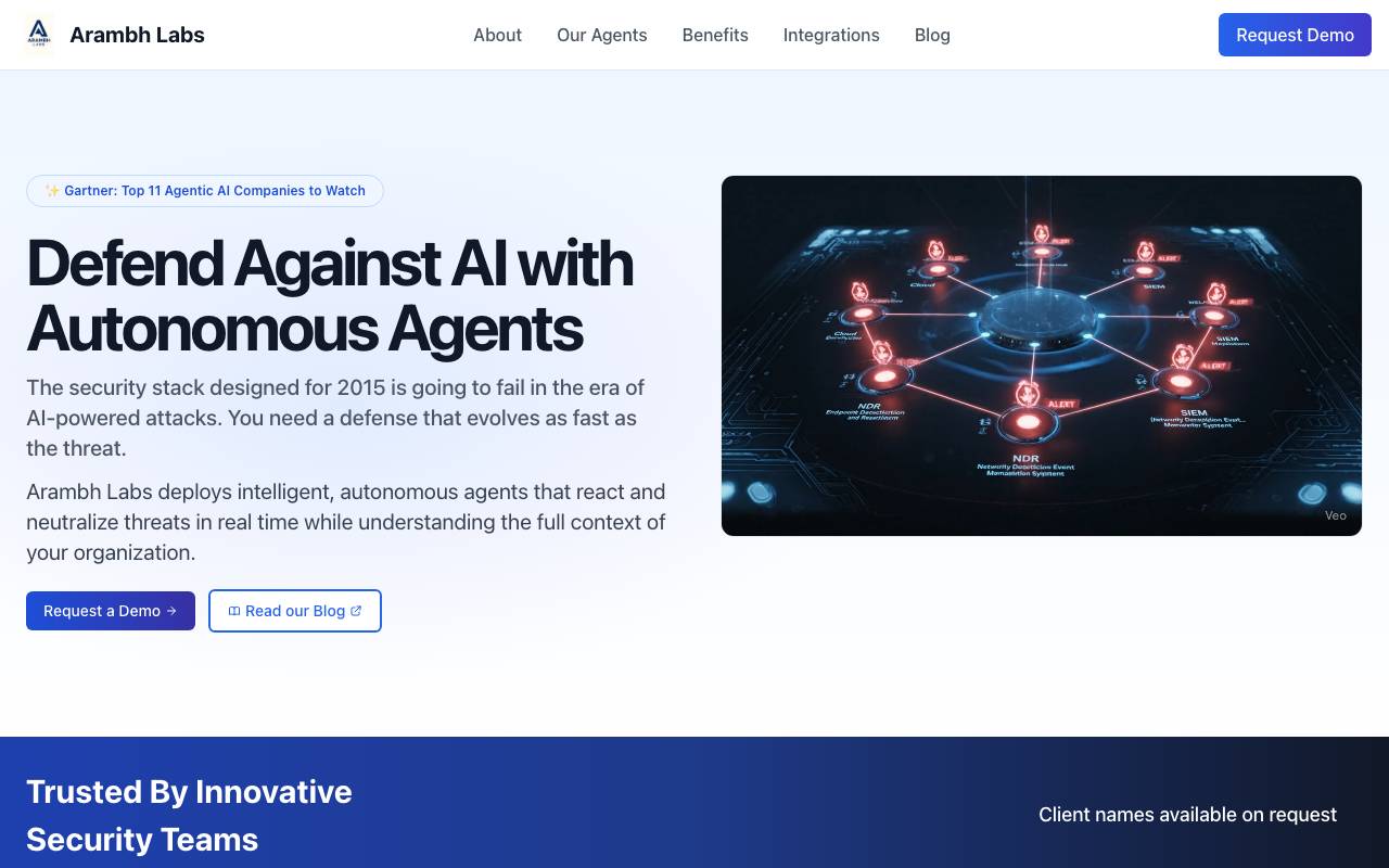Arambh AI website preview