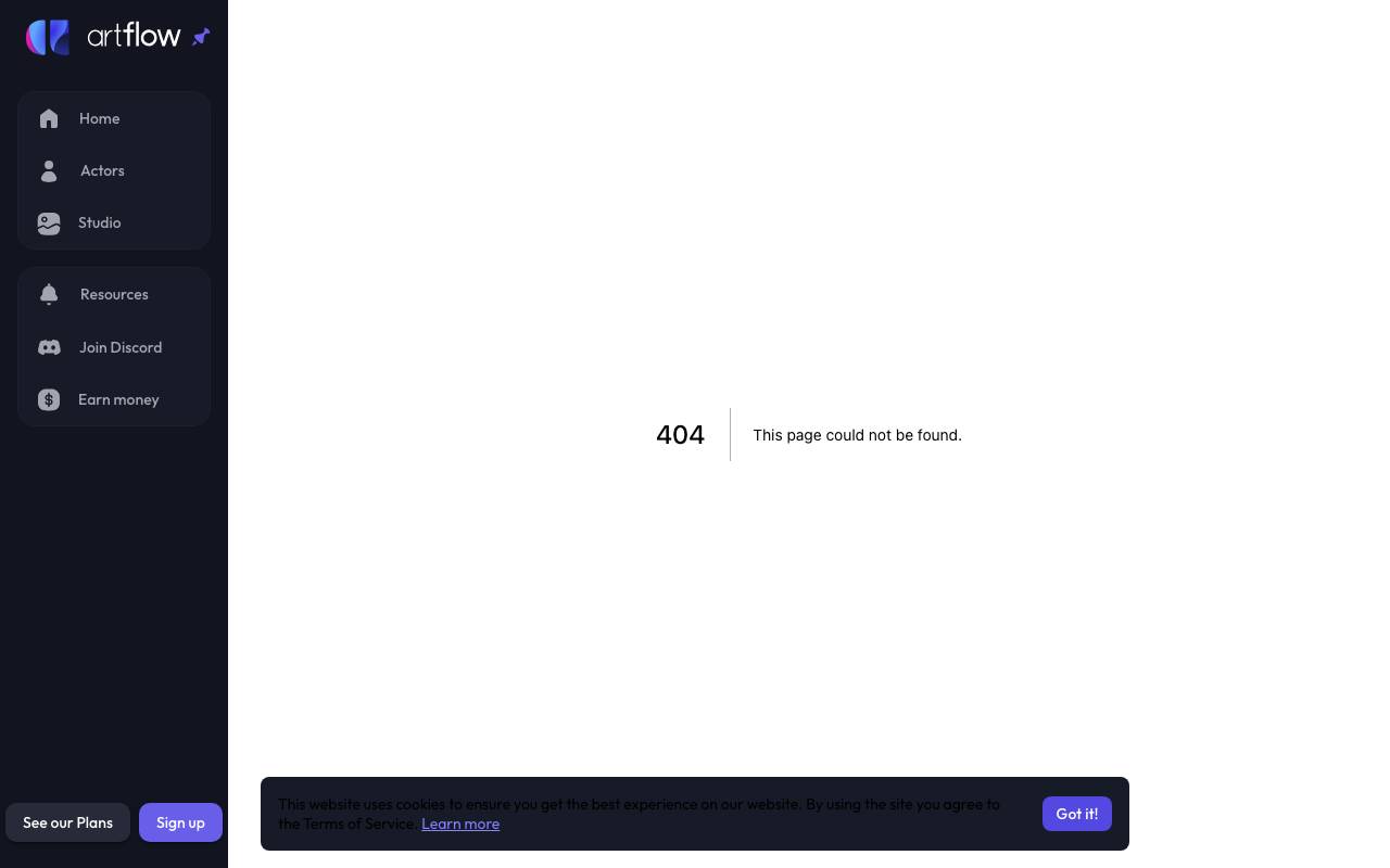 Artflow AI website preview