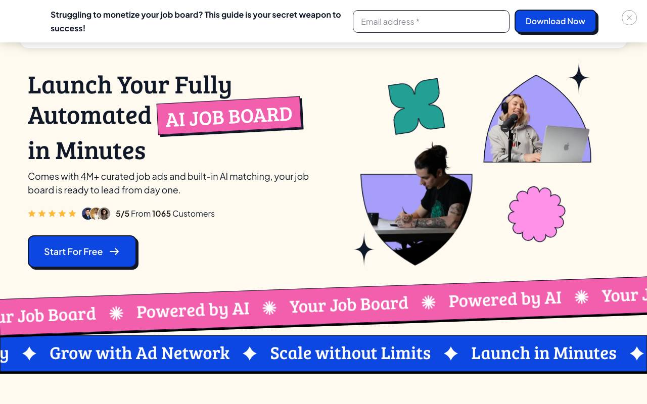 Artha Job Board website preview