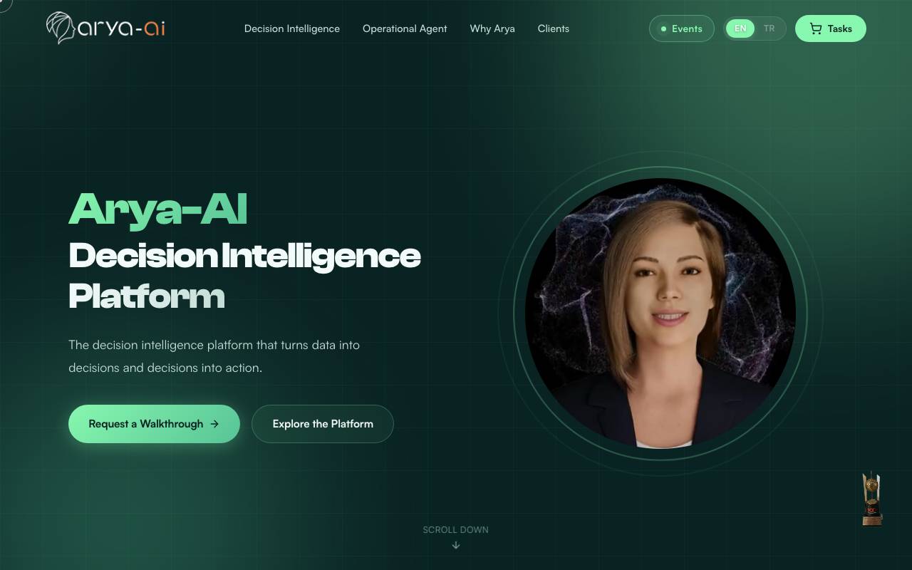 Arya-AI website preview