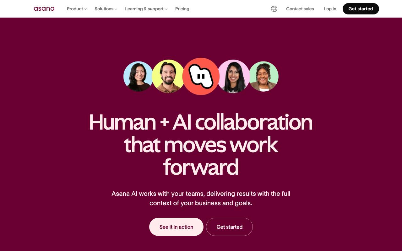 Asana AI website preview