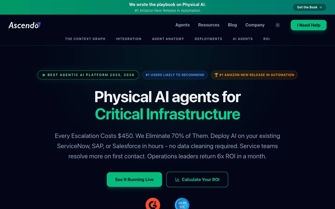 Ascendo AI Resolution AI Agents website preview