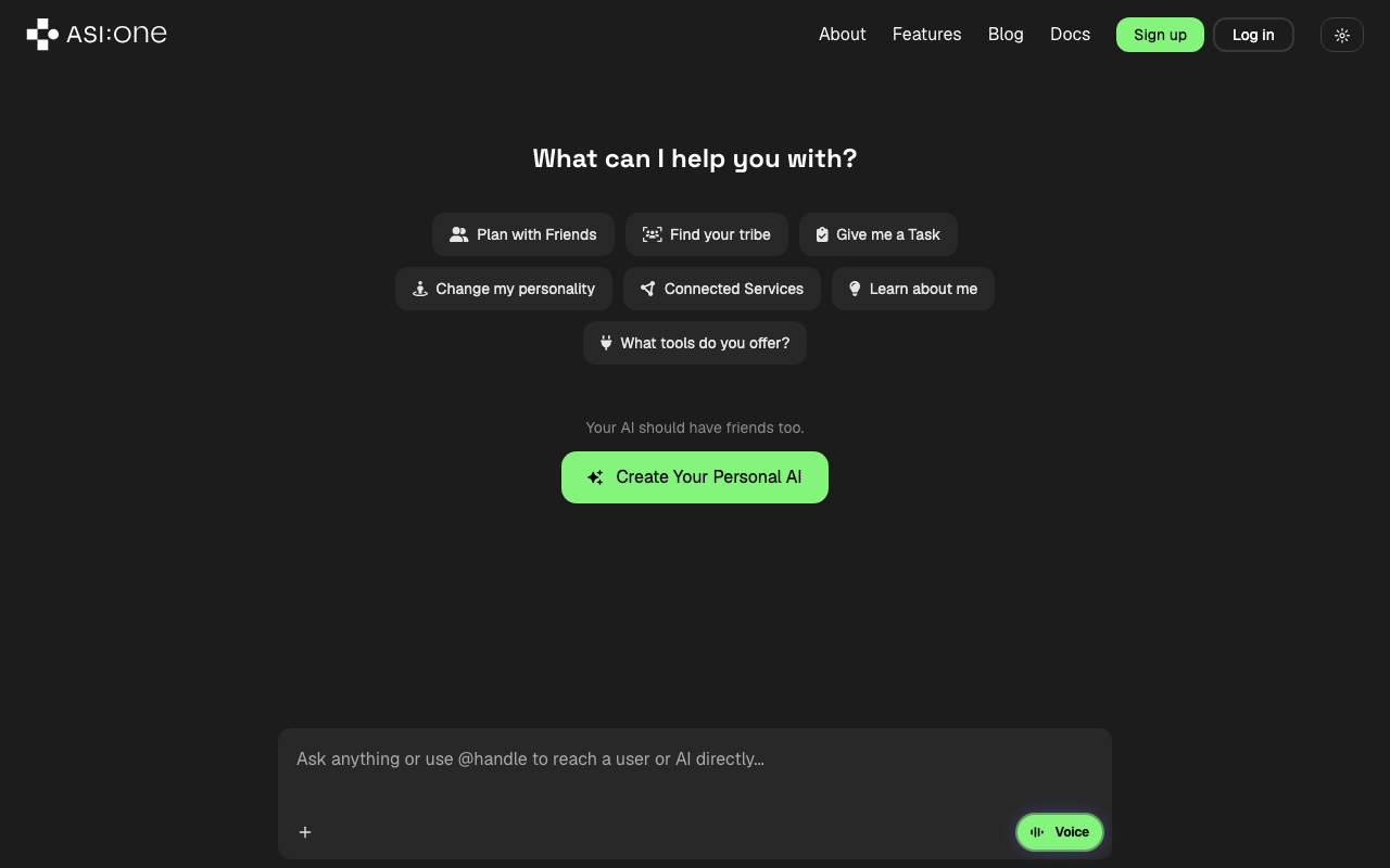 ASI:One website preview
