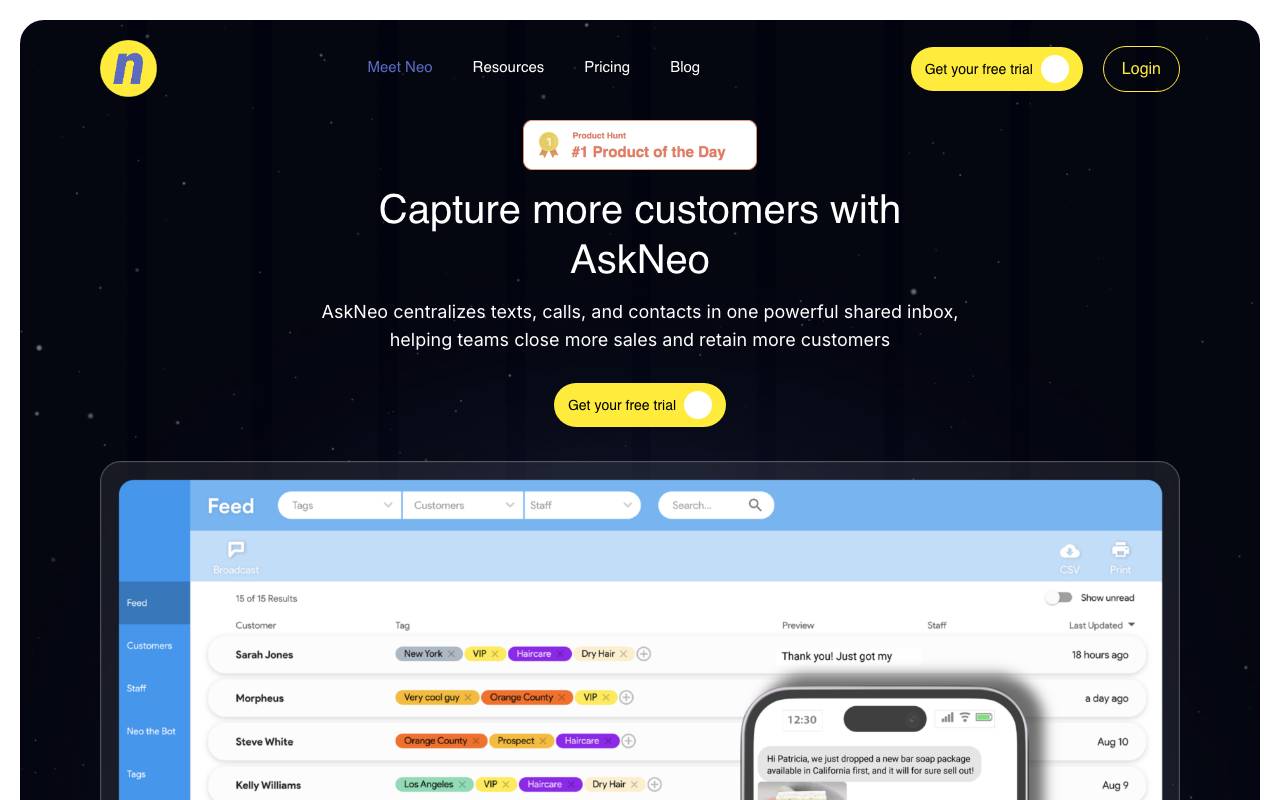 AskNeo website preview