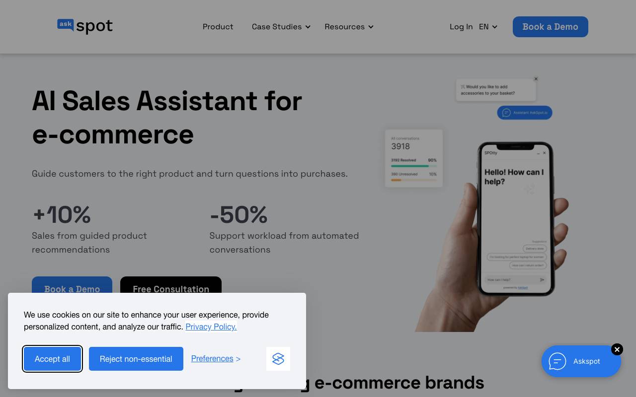 AskSpot.io website preview