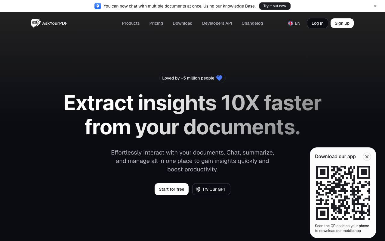 AskYourPDF website preview