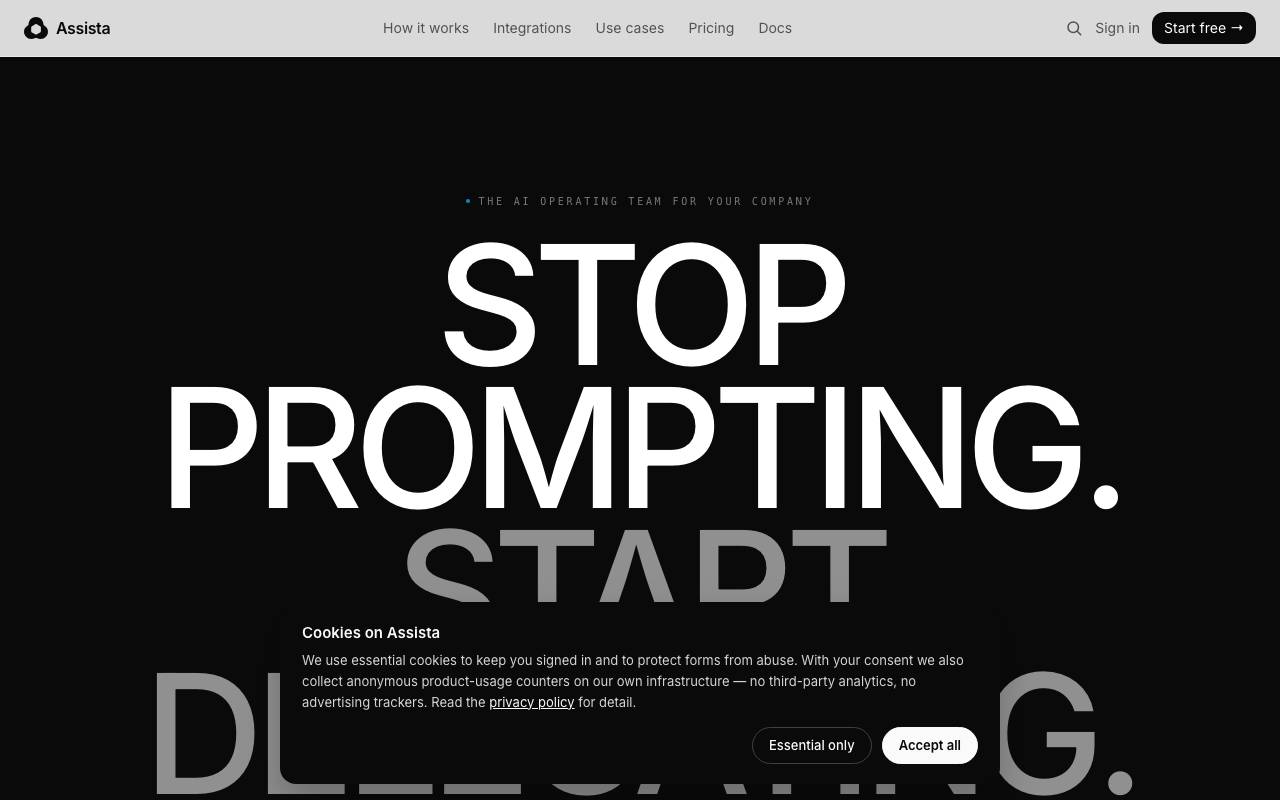 Assista AI website preview