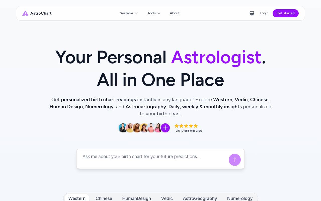 AstroChart.ai website preview