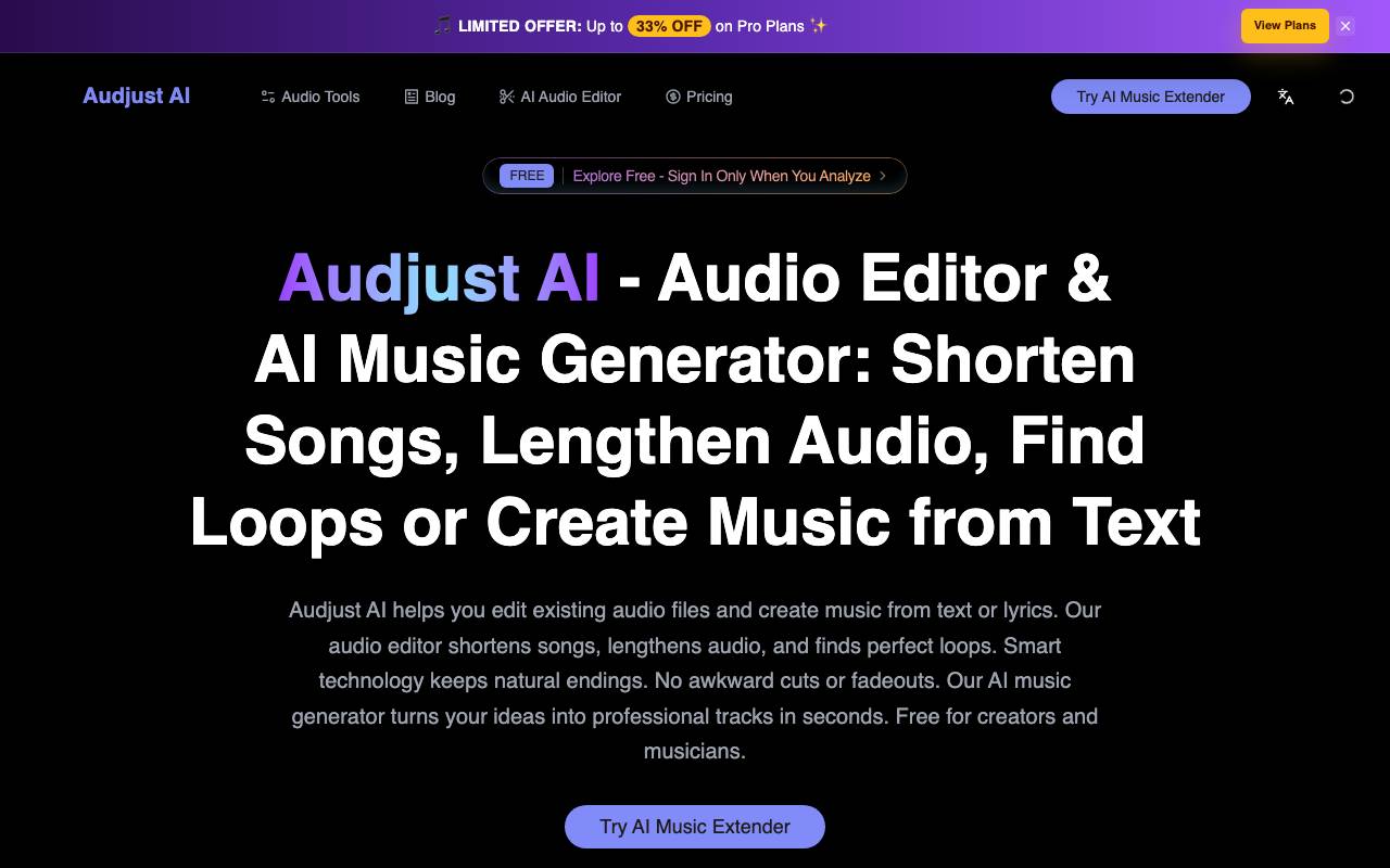 Audjust AI website preview