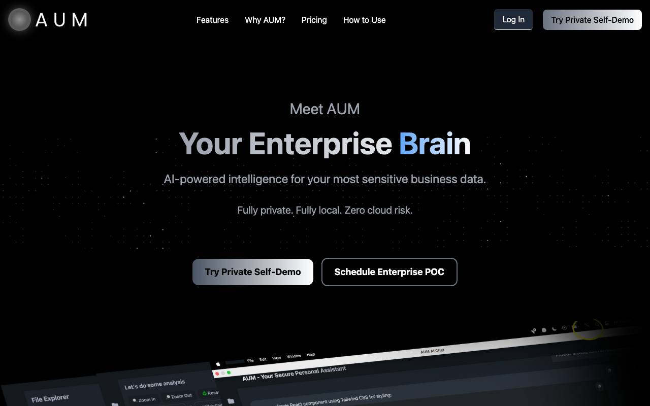 AUM website preview