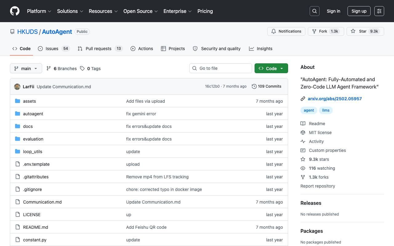 AutoAgent website preview