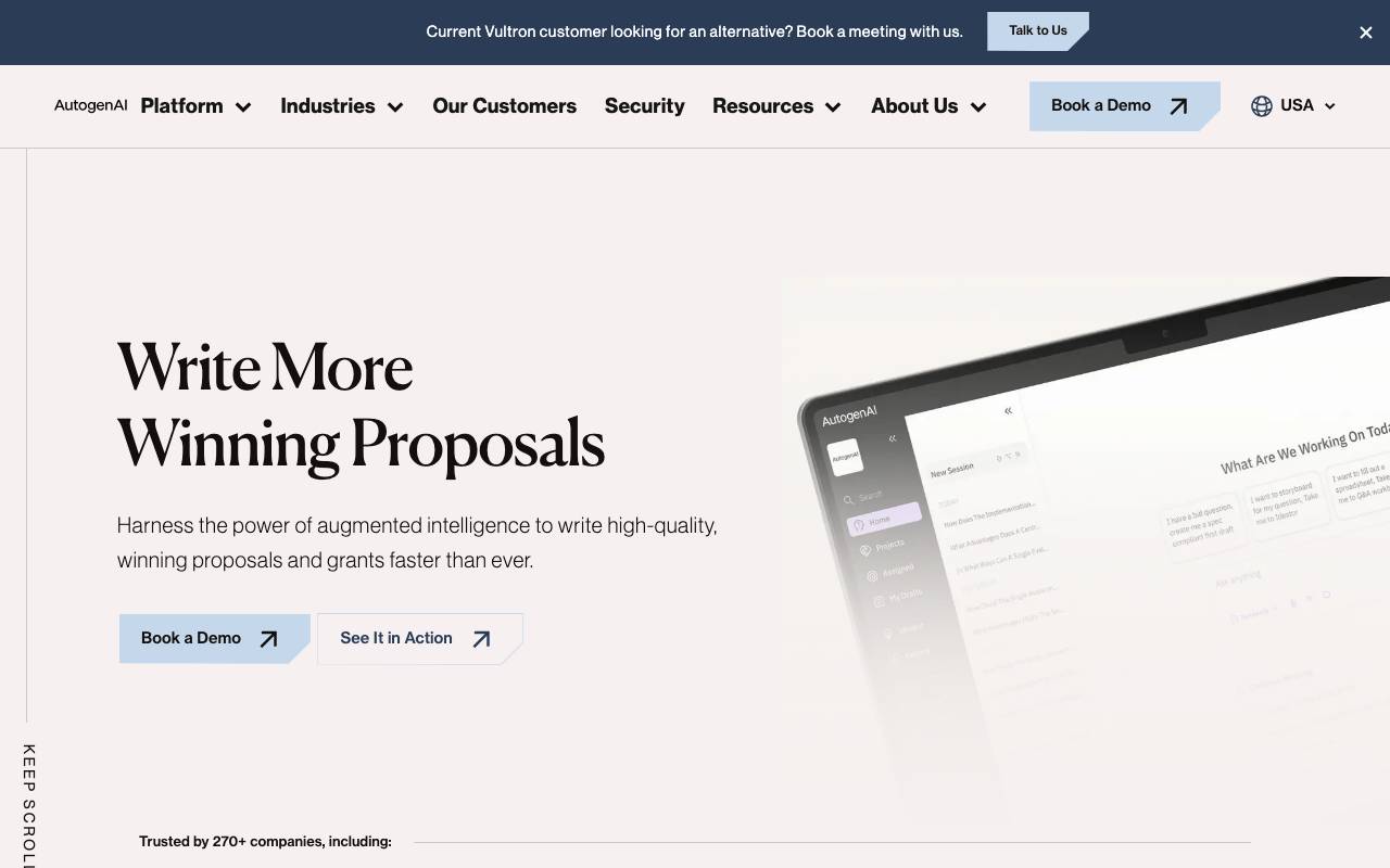 AutogenAI website preview