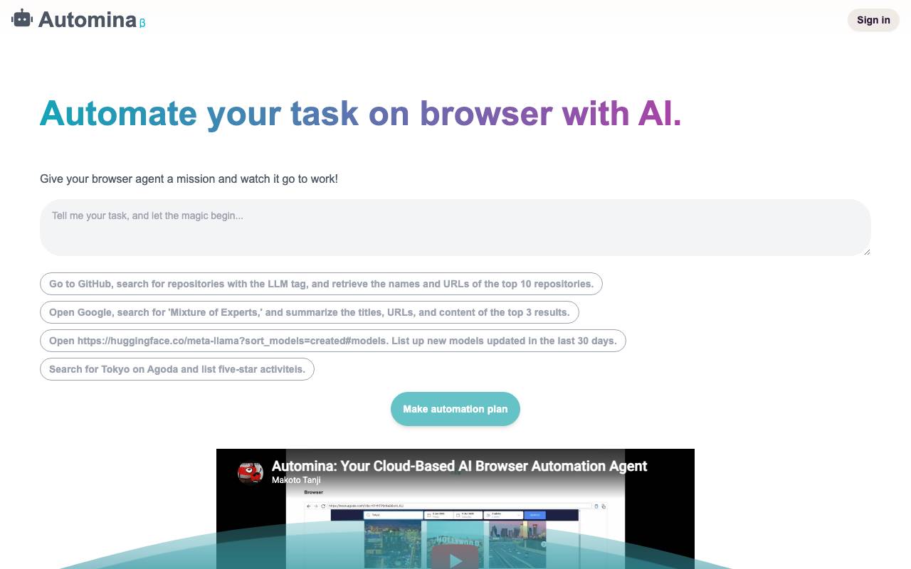Automina website preview