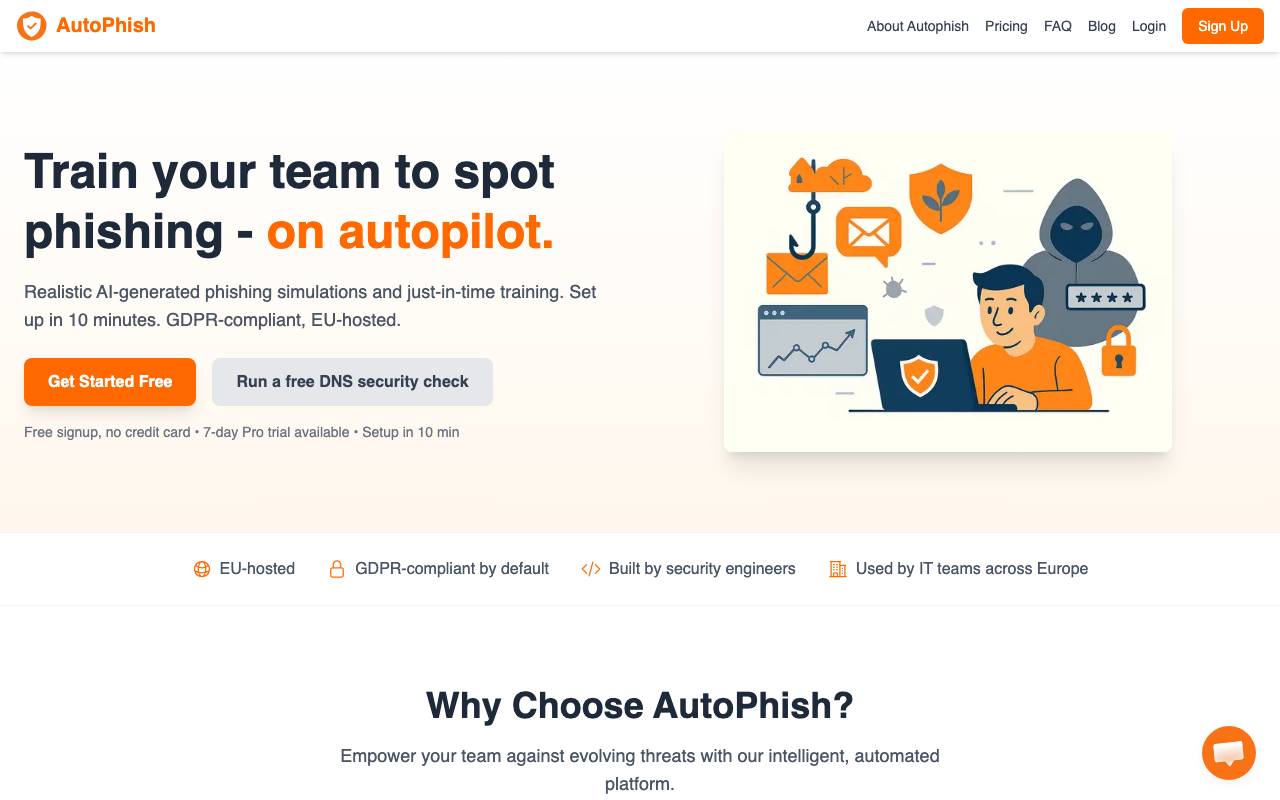 AutoPhish website preview