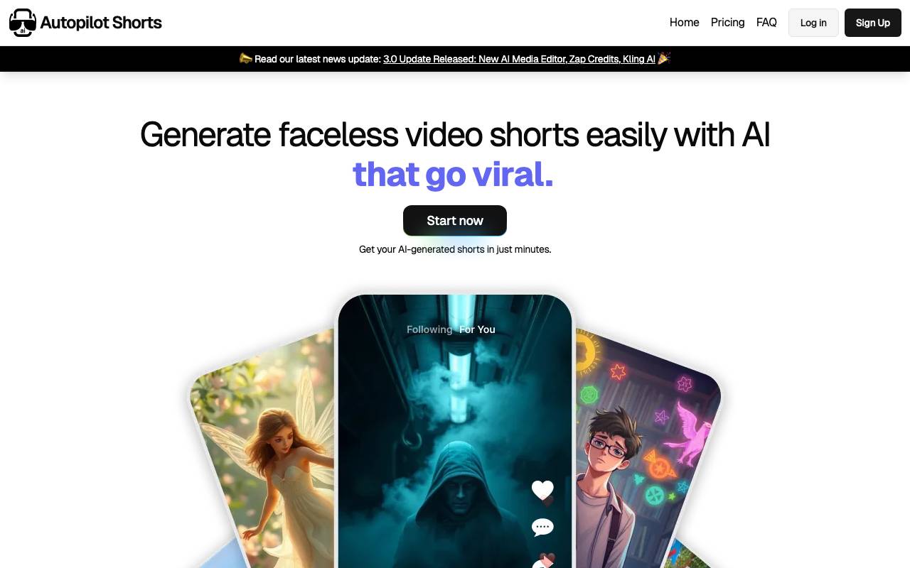 Autopilot Shorts website preview