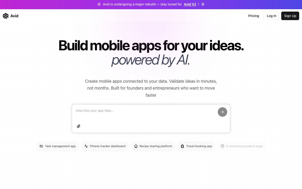 Avid website preview