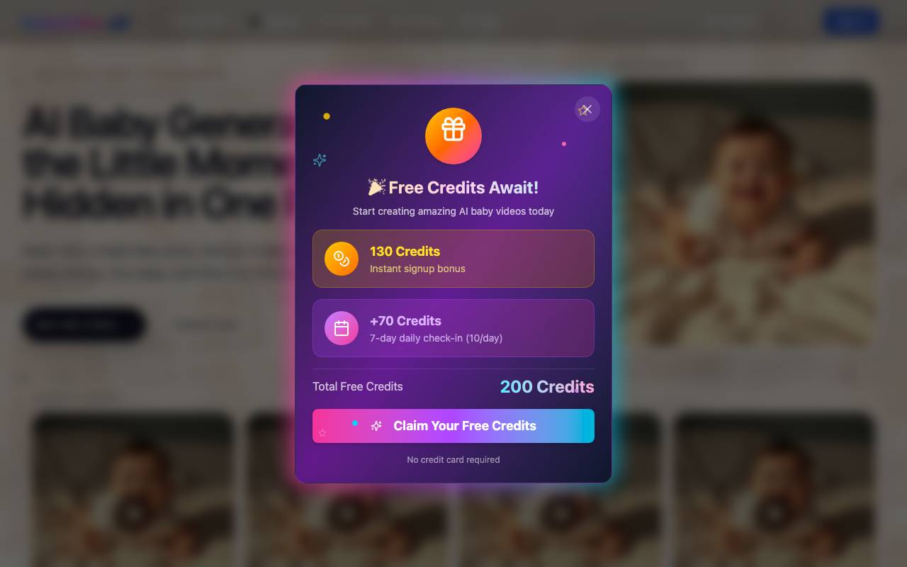 BabyVideo.ai website preview