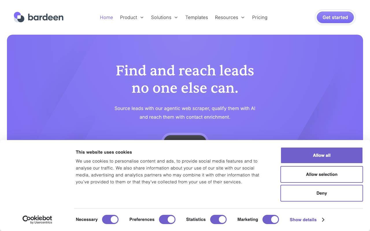 Bardeen AI website preview