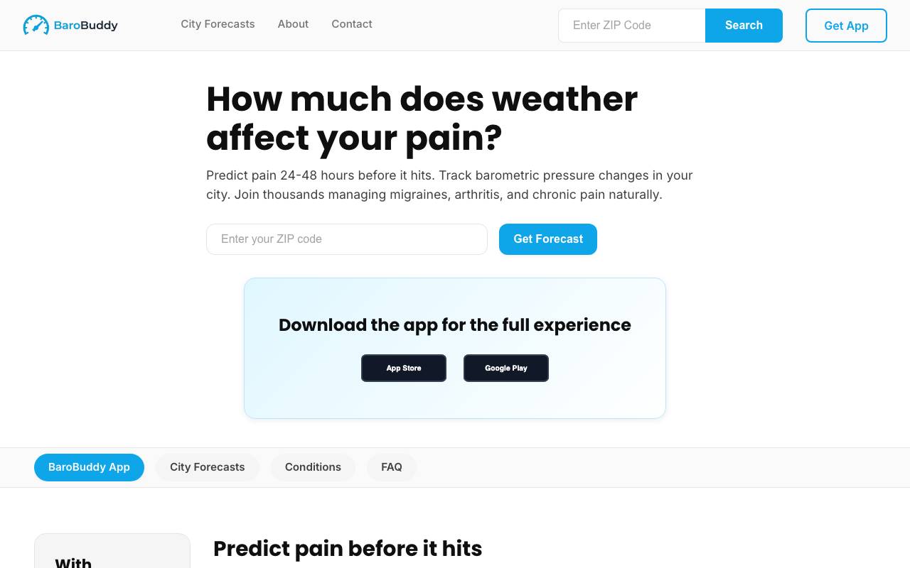 BaroBuddy website preview