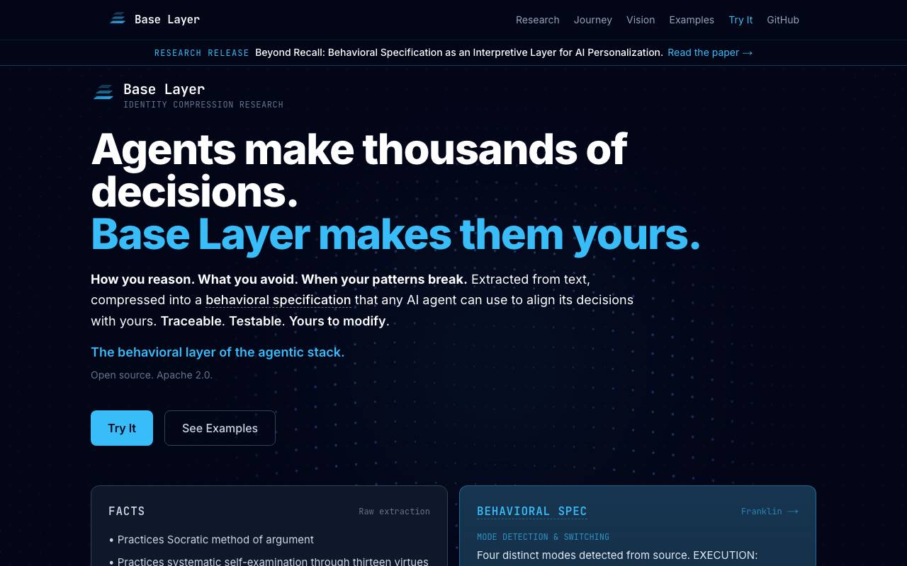 Base Layer website preview