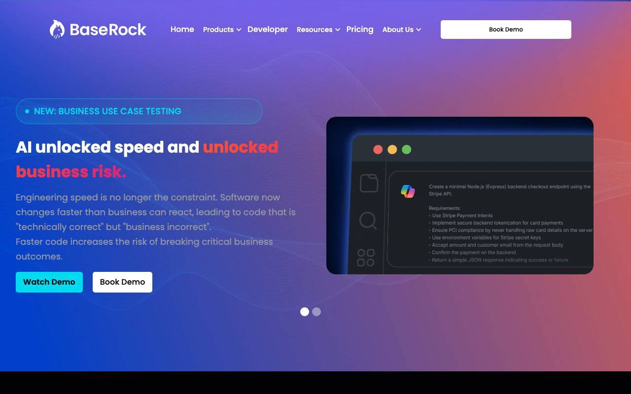 BaseRock AI website preview