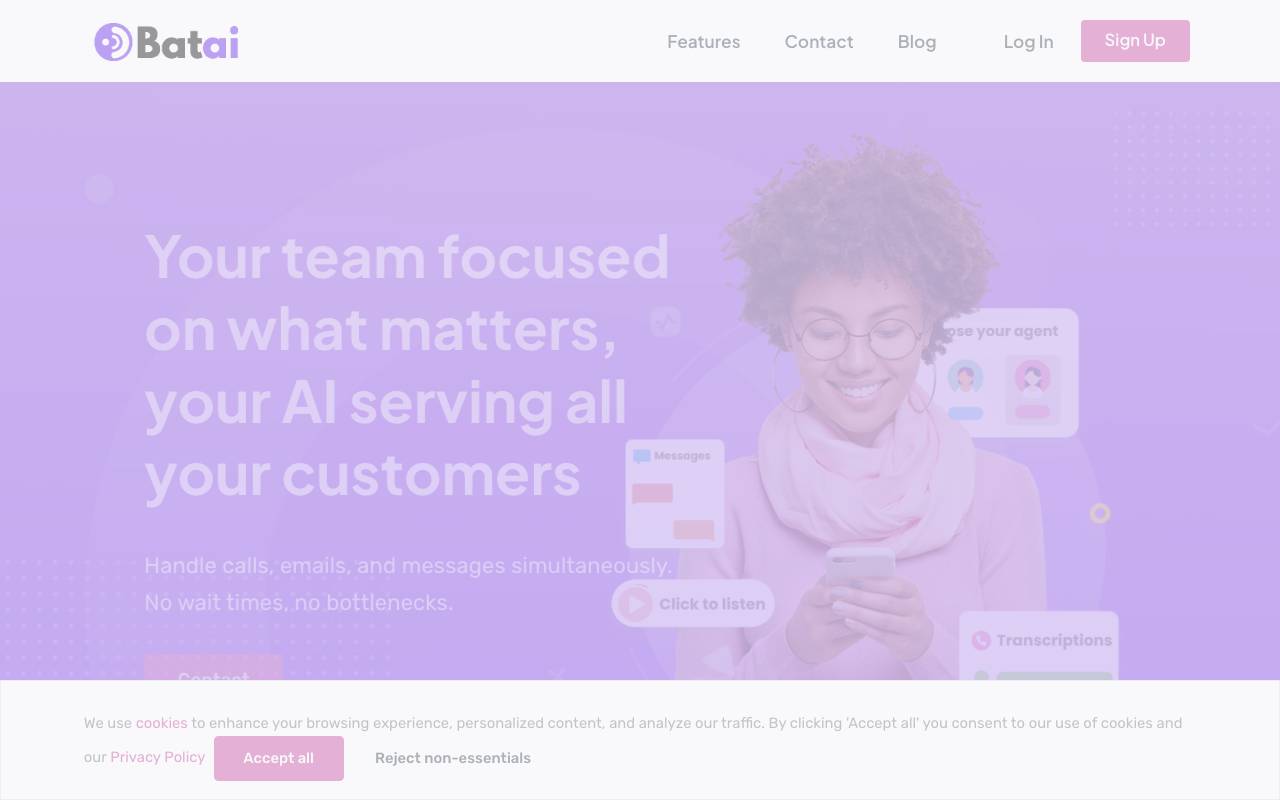 Batai Assistant website preview