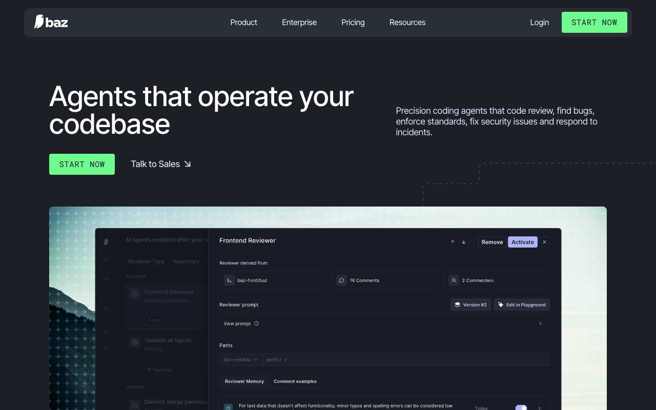 Baz website preview