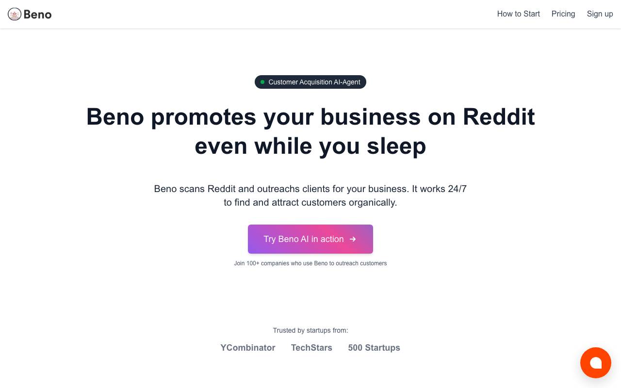 Beno AI website preview