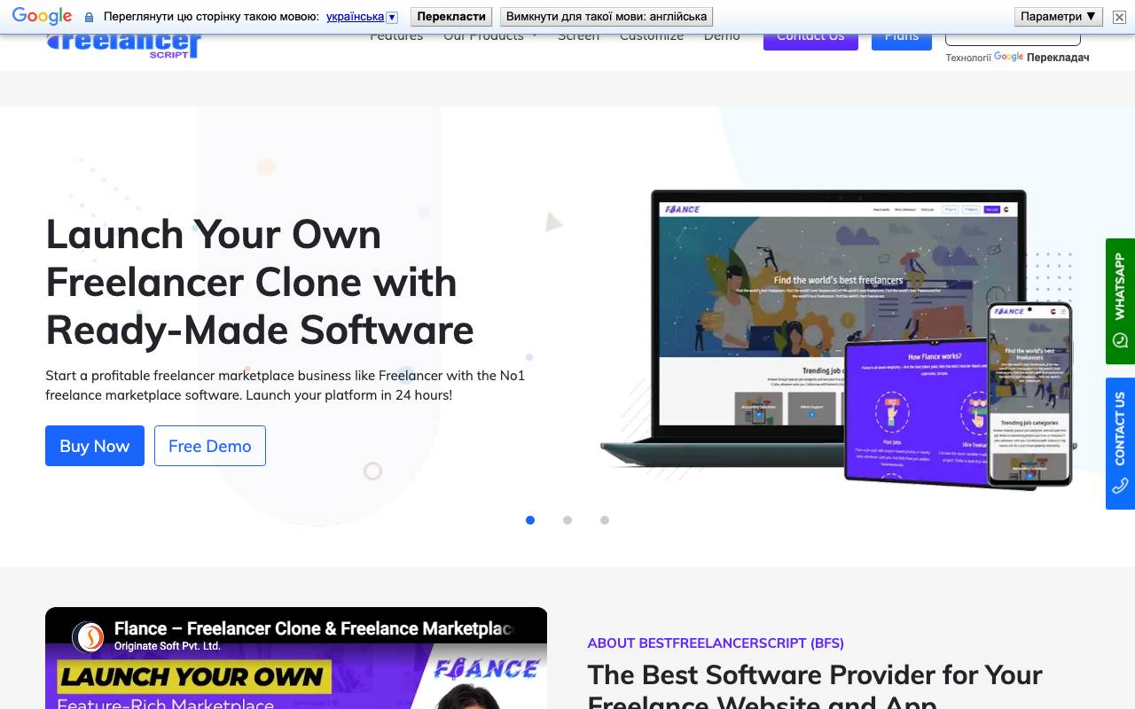 Best Freelancer Script website preview