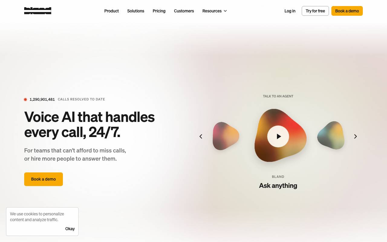 Bland AI website preview