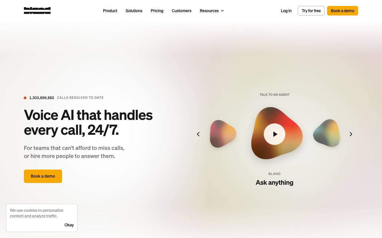 BlandAI website preview
