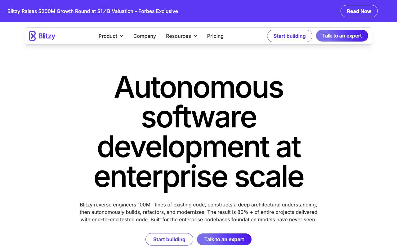 Blitzy website preview